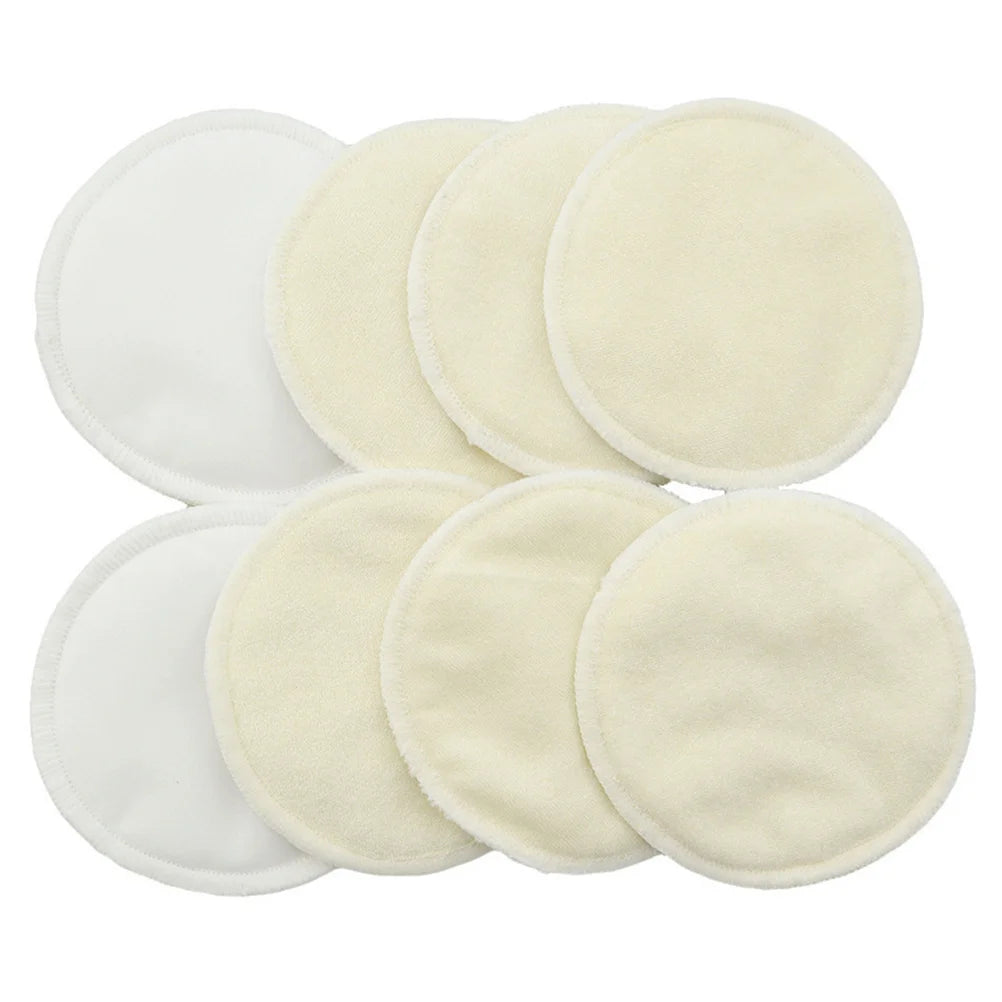 8pcs Bamboo Nursing Pads Washable Reusable Leakproof Antibacterial For Sensitive Skin Day Night Use Comfortable Fit