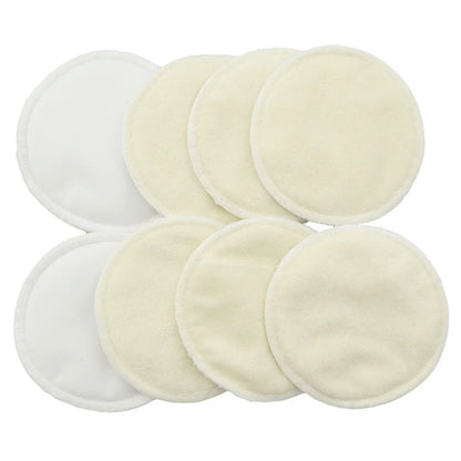 8pcs Bamboo Nursing Pads Washable Reusable Leakproof Antibacterial For Sensitive Skin Day Night Use Comfortable Fit